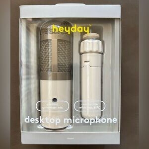 Heyday Gold and Cream Desktop Microphone